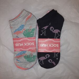 Sockhub lot of 2 6packs of Lo-cut flamingo Print socks NWT